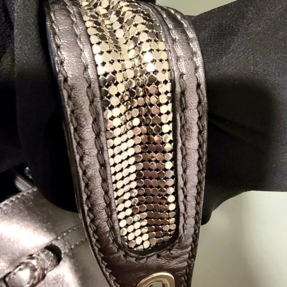 RARE JIMMY CHOO Liquid Silver Mesh Tam Tote - Picture 12 of 16